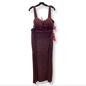 Crystal Doll Bedazzled Crop Top & Maxi Skirt Set Size XL New With Tags